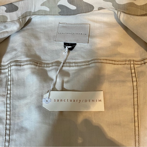 NWT SANCTUARY BEIGE CAMO KYLIE DENIM JACKET S - Picture 12 of 12